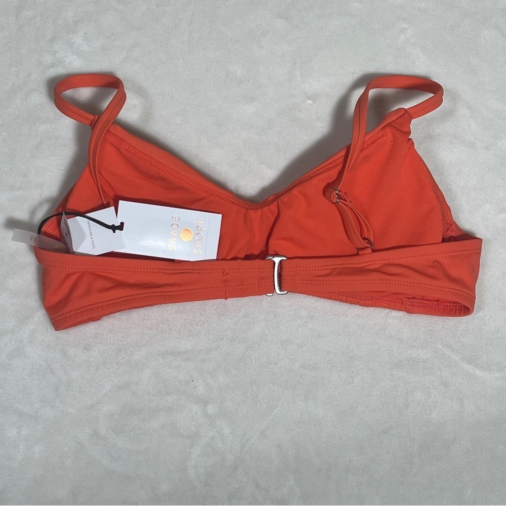 Shade & Shore Orange V-Neck Bikini Top Medium 8-10 Adjustable NWT - Picture 4 of 10